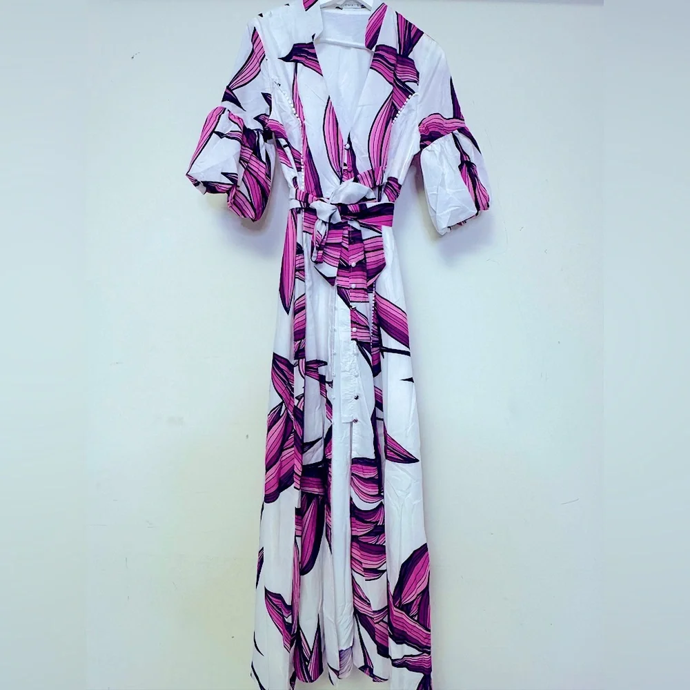 PINK/white FLOOR LENGTH MAXI DRESS - Picture 1 of 2